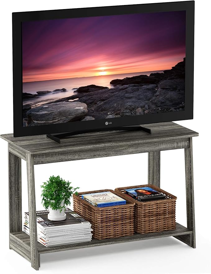 Furinno BEGINNING TV Stand, 2-Tier Rectangular Entertainment Center by Furinno-FitsYourSpaceFitsYourBudget