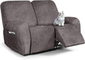 ANARACHON Leather Look Loveseat Recliner Cover, 6-Pieces Stretch Dual Recliner by ANARACHON