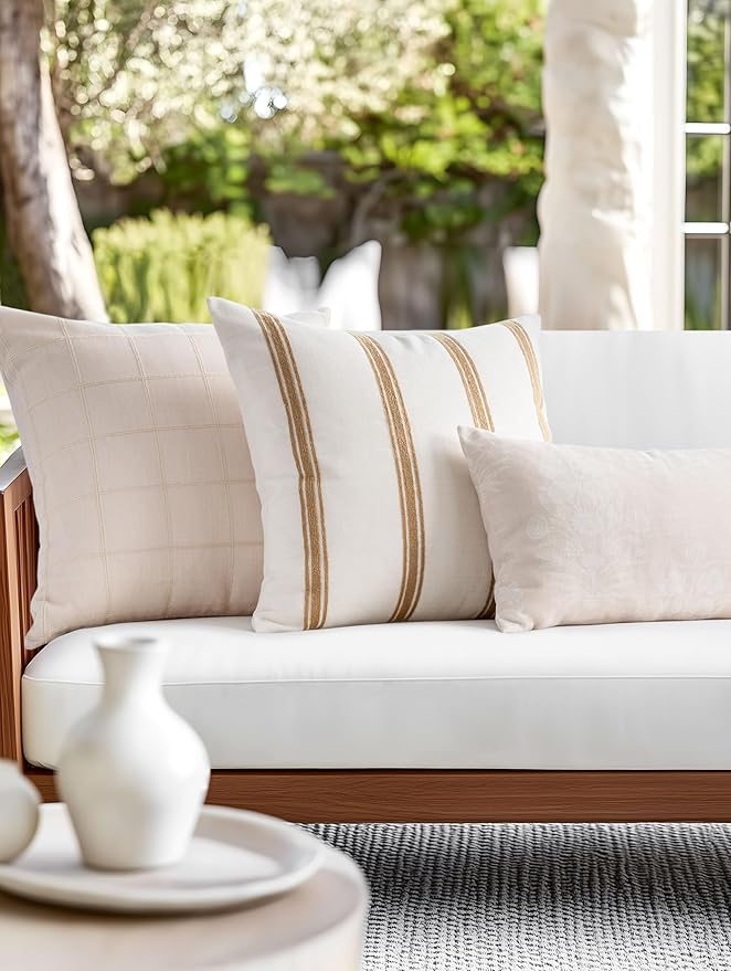 Crumbs Home Modern Farmhouse Fall Linen Indoor Outdoor Throw Pillow Cover Only - Image 3