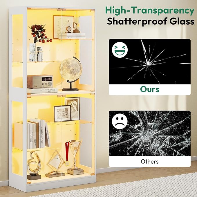 Lamtor 69-inch Glass Display Cabinet – Curio Cabinet - Image 5