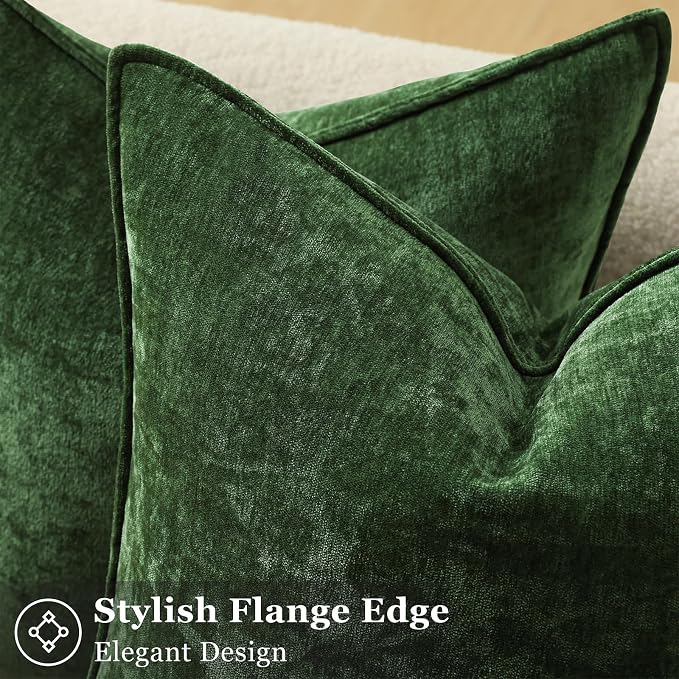 decorUhome Summer Couch Euro Sham Throw Pillow Covers 24x24 Set of 2, - Image 2