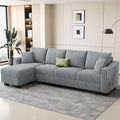 Belffin Sectional Couch with L-Shape Chaise L Shaped Couch with Ottoman by Belffin