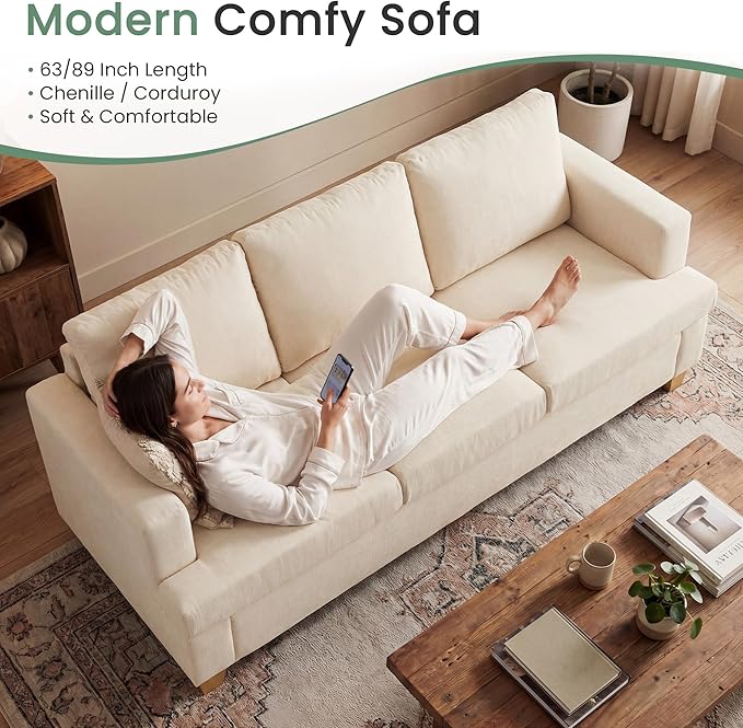 YOUDENOVA Sofa, 63” Comfy Loveseat Sofa Couch - Image 6