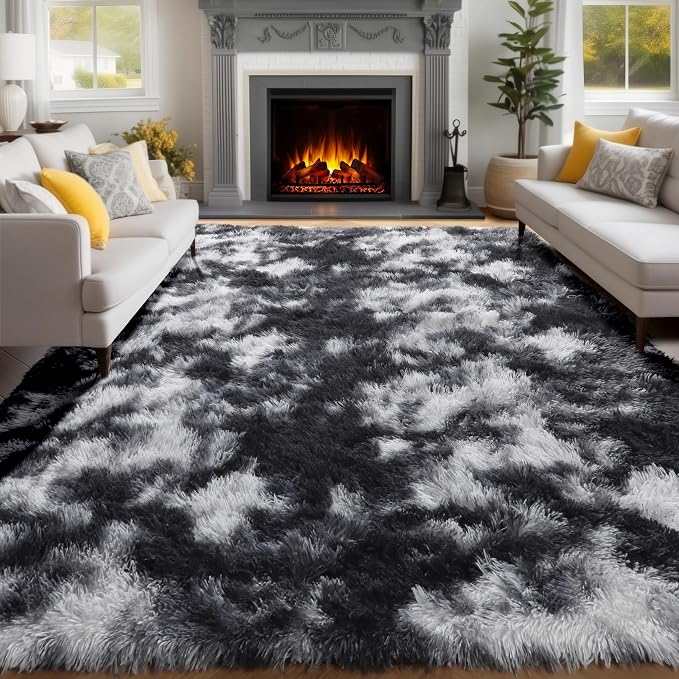 PAGISOFE Black White Grey Area Rugs - Image 3