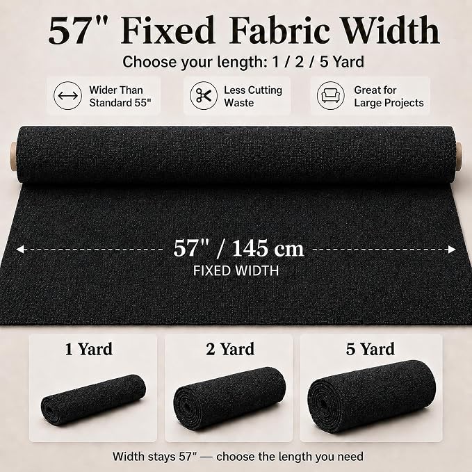 Mini Chenille Linen Blend Upholstery Fabric by the Yard, 57 Inch Wide Soft - Image 3