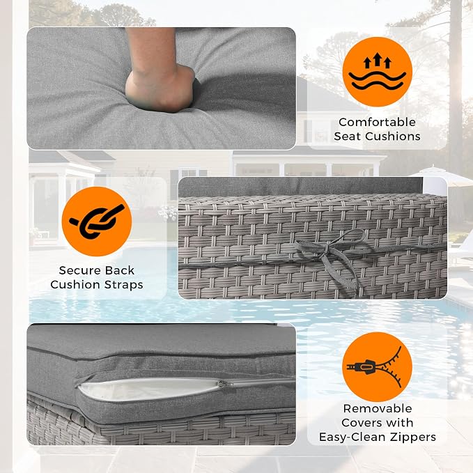 14-Seat Outdoor Wicker Patio Furniture Set - Image 7