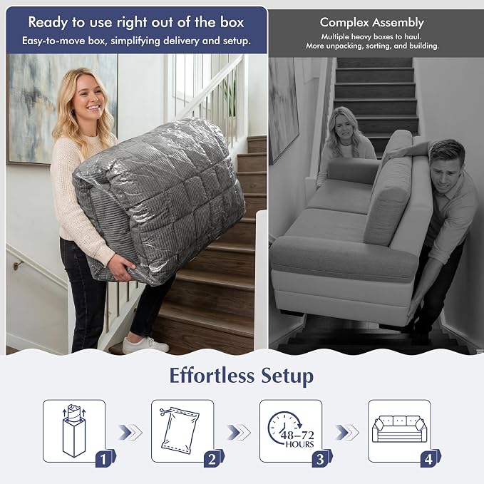 Homkdom 3 Seater Boneless Couch - Image 7