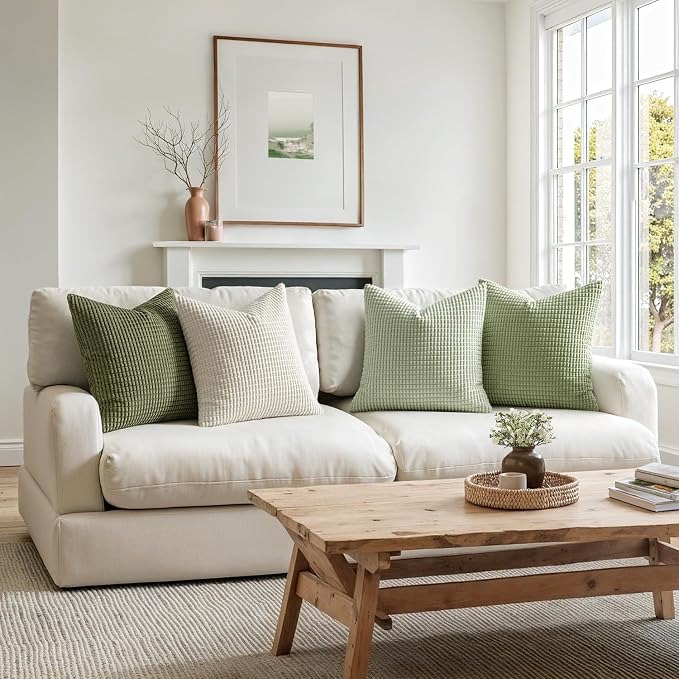 MIULEE Modern Farmhouse Decorative Spring Pillow Covers 18x18 Inch Set of 4 - Image 6