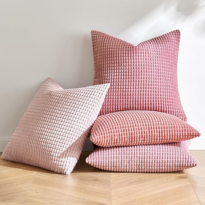 MIULEE Aesthetic Pink Spring Decorative Pillow Covers 18x18 Inch Set of 4 - Image 2