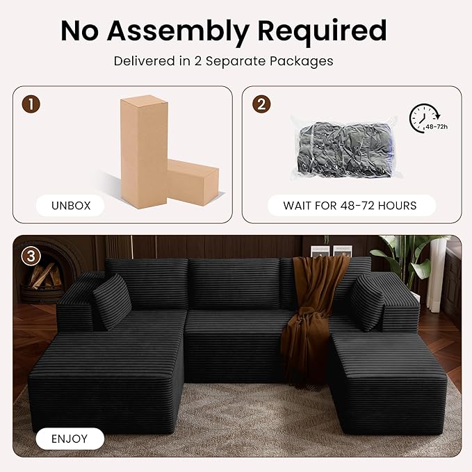106" Cloud Sectional Boneless Couches - Image 6