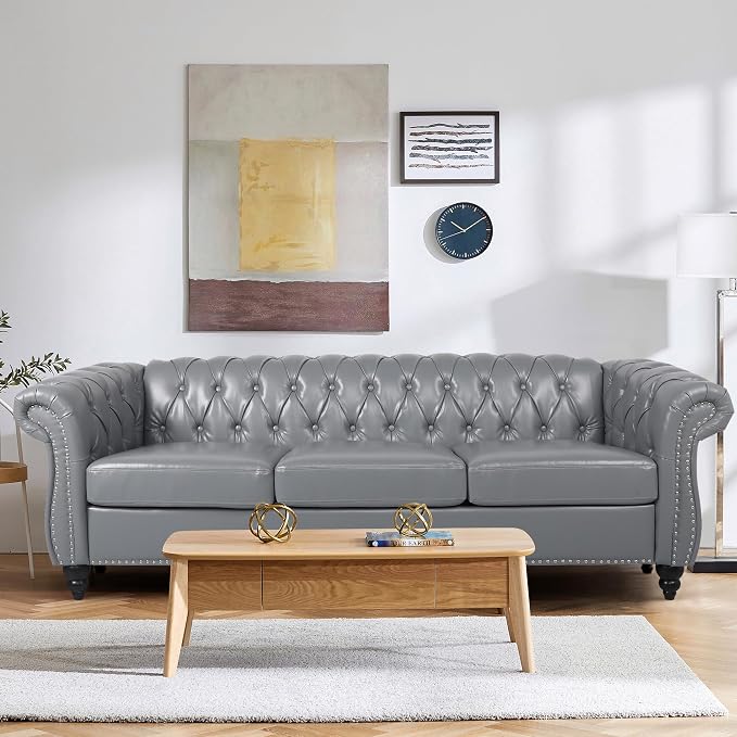 QHITTY 2 Piece Living Room Set, Sectional Chesterfield Sofa Chair Contemporary - Image 7