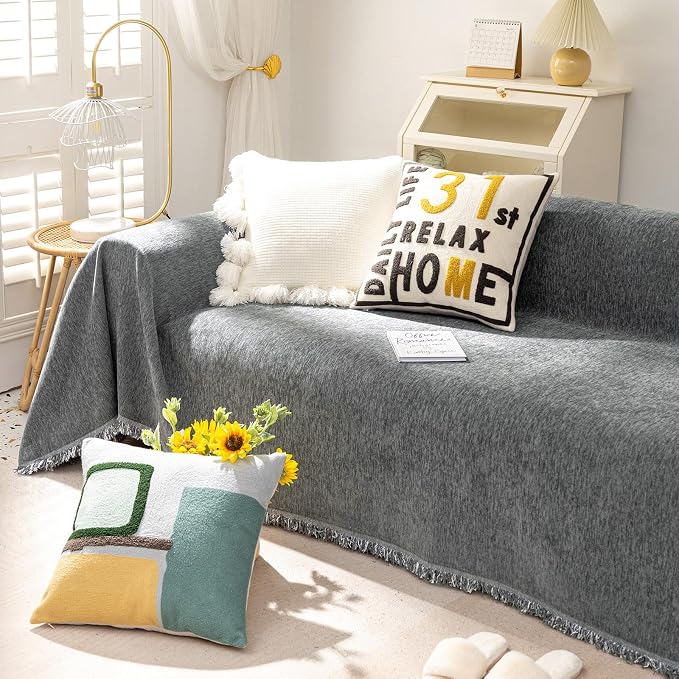 VClife Boho Chic Couch Cover, Soft Chenille Couch Covers - Image 8