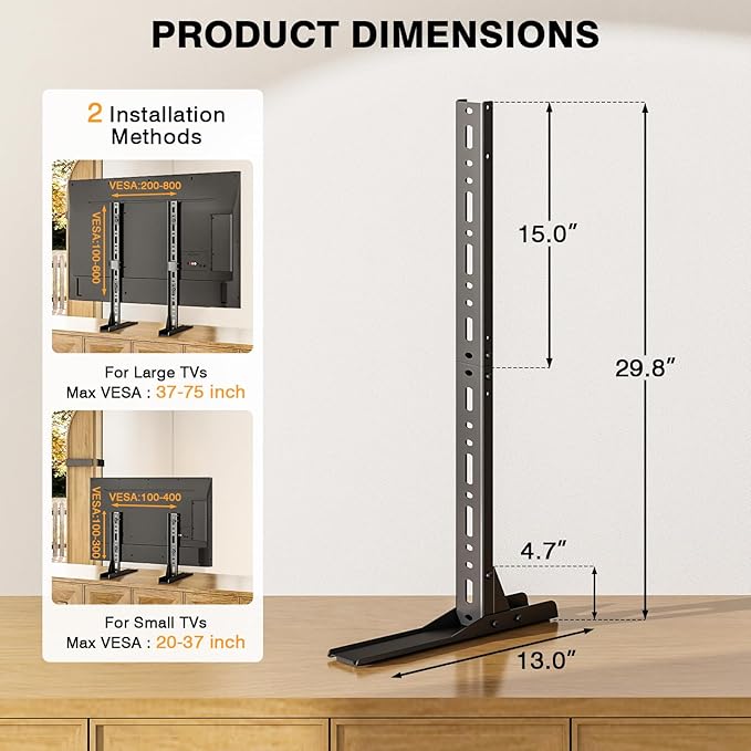 TAVR Universal Table Top TV Stand Mount, TV Legs - Image 3