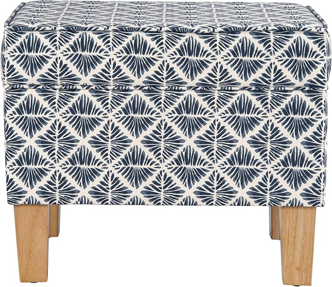 HomePop Home Decor |Upholstered Modern Rectangular Storage Ottoman | Hinged Lid by HomePop