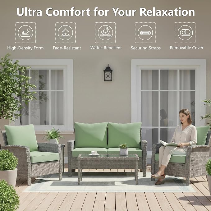 22x22 Inch Patio Chair Cushions Set of 4, Outdoor Furniture Cushions - Image 2
