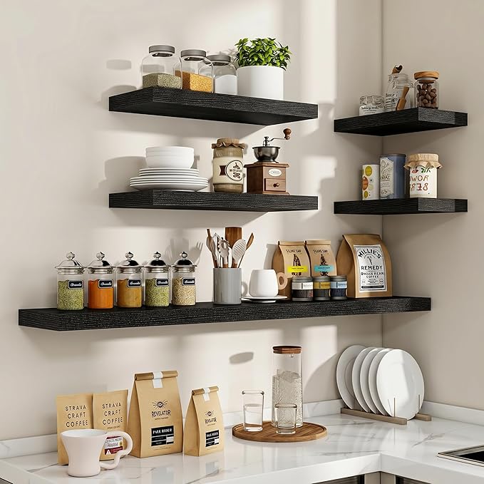 Acovy 24 Inch Floating Shelves, Wooden Shelves - Image 7