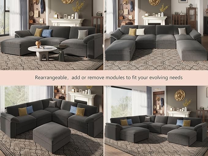 EASE MOOSE Oversized Sectional Modular Sofa, Large L Shape Sectional Couch Wide - Image 7