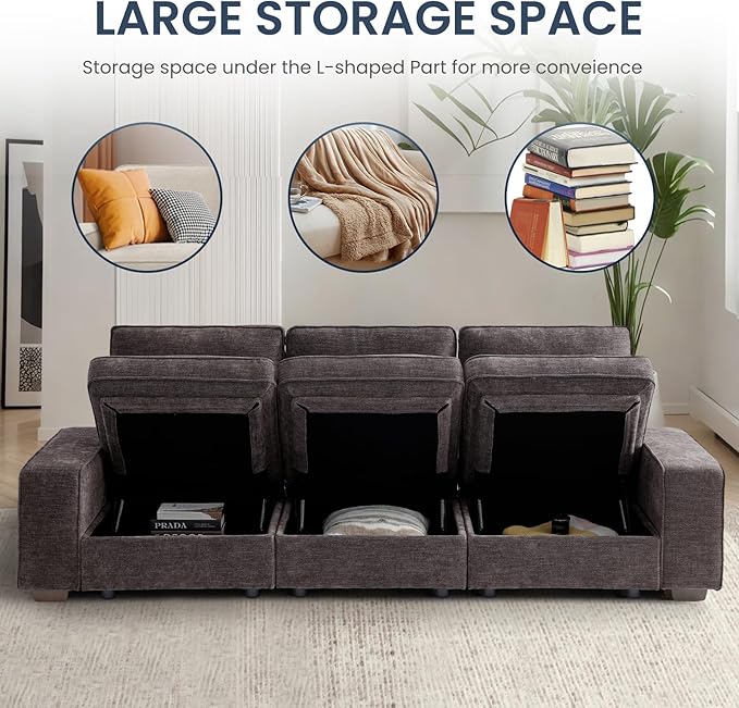 TEKAMON 128" Modular Sofa Couch - Image 3