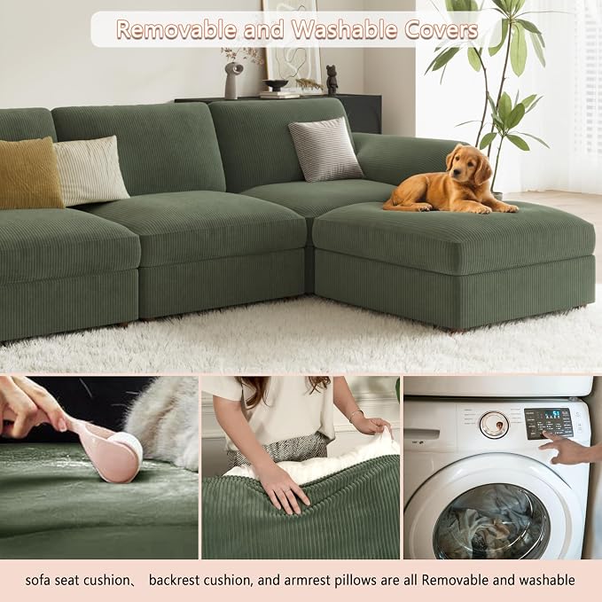 EASE MOOSE Oversized Sectional Modular Sofa, Deep Seat Modular Sectional Cloud - Image 9