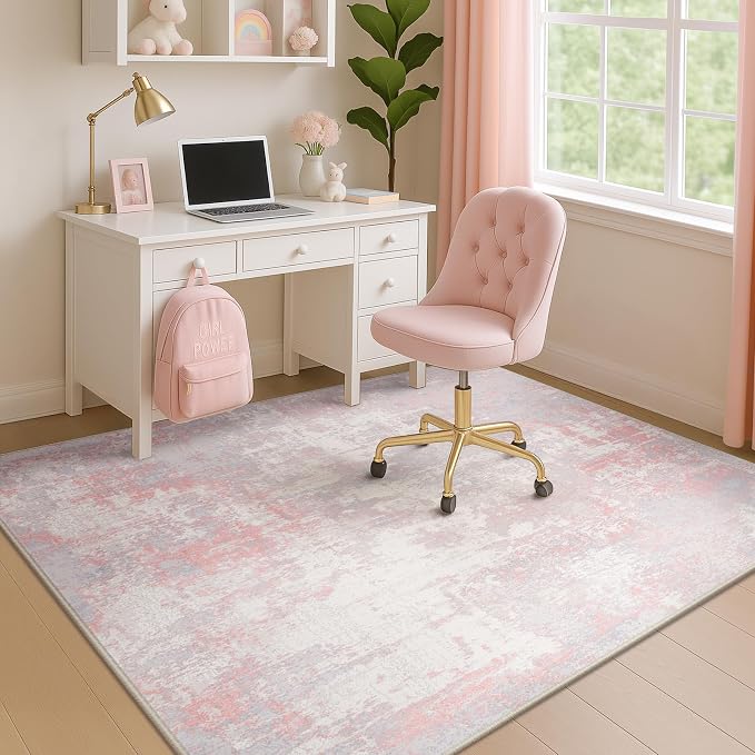 RELEANY Washable Area Rugs 4'x6' Non-Slip Modern Abstract Soft - Image 9