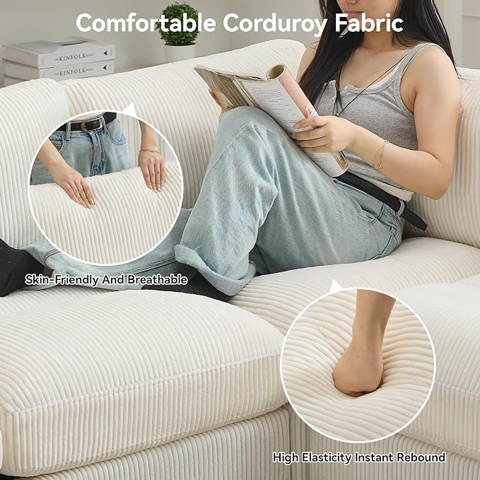 114'' U-Shaped Sectional Couch - Image 4