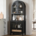 TYBOATLE 75'' Tall Arched Cabinet w/Accessible Storage Area, China Cabinet by TYBOATLE