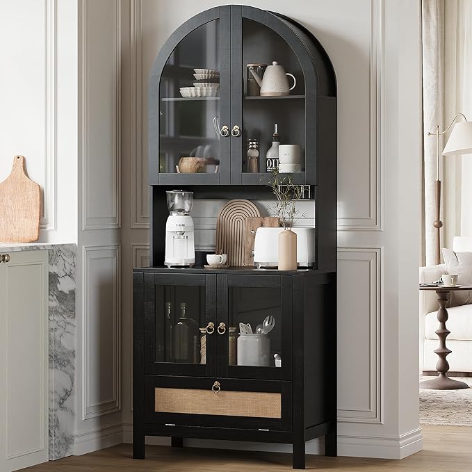 TYBOATLE 75'' Tall Arched Cabinet w/Accessible Storage Area, China Cabinet by TYBOATLE