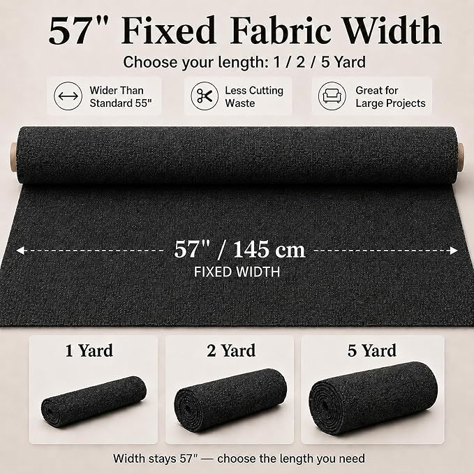 Mini Chenille Linen Blend Upholstery Fabric by the Yard, 57 Inch Wide Soft - Image 3