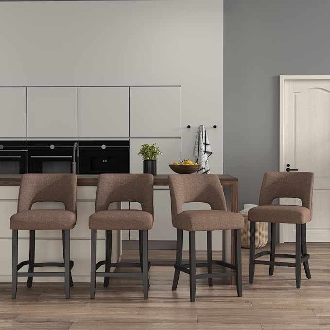 VKNOW Bar Stools Set of 4, Modern Counter Stools - Image 3