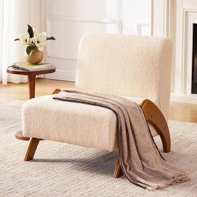 Oversized Accent Chair, upholstered armless mid Century Modern Living Room Chair - Image 5