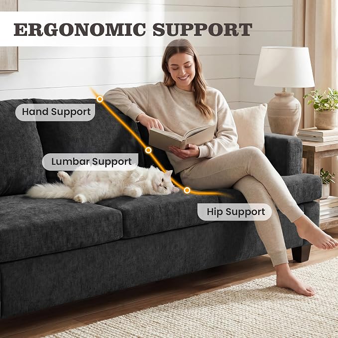 Apicizon 89" 3 Seat Couch for Living Room, Comfy Couch Clound Sofa 3 Seater Sofa - Image 5