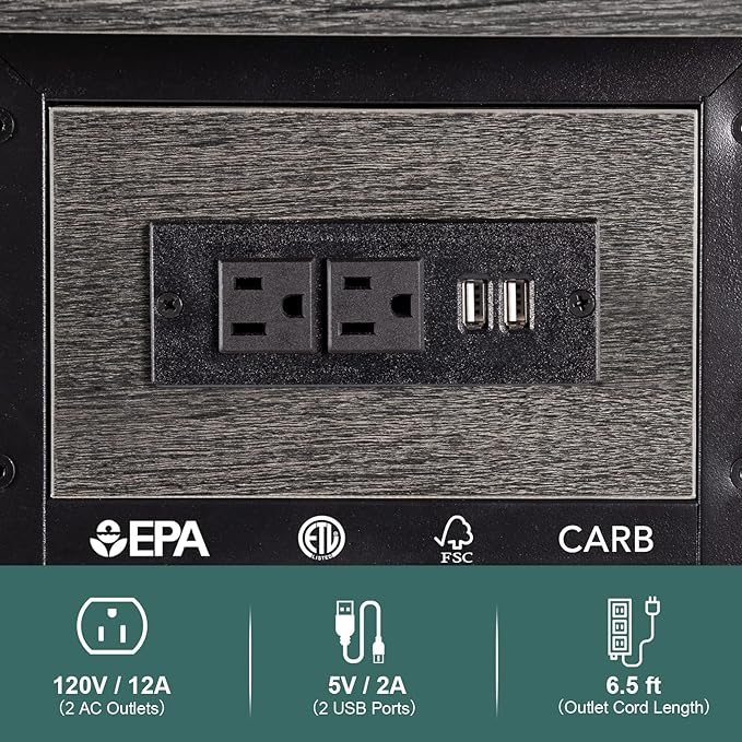 Yoobure End Table with Charging Station, Flip Top Side Table with USB Ports and - Image 6