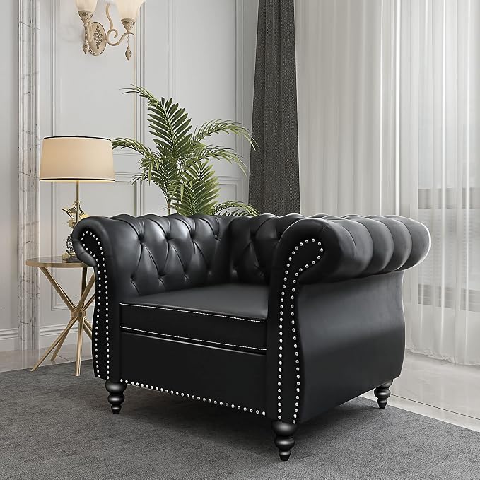 QHITTY 2 Piece Living Room Set, Sectional Chesterfield Sofa Chair Contemporary - Image 2