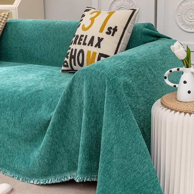 VClife Couch Cover for Pet, Bohemian Teal Sofa Cover for Dog, Thick Chenille - Image 7