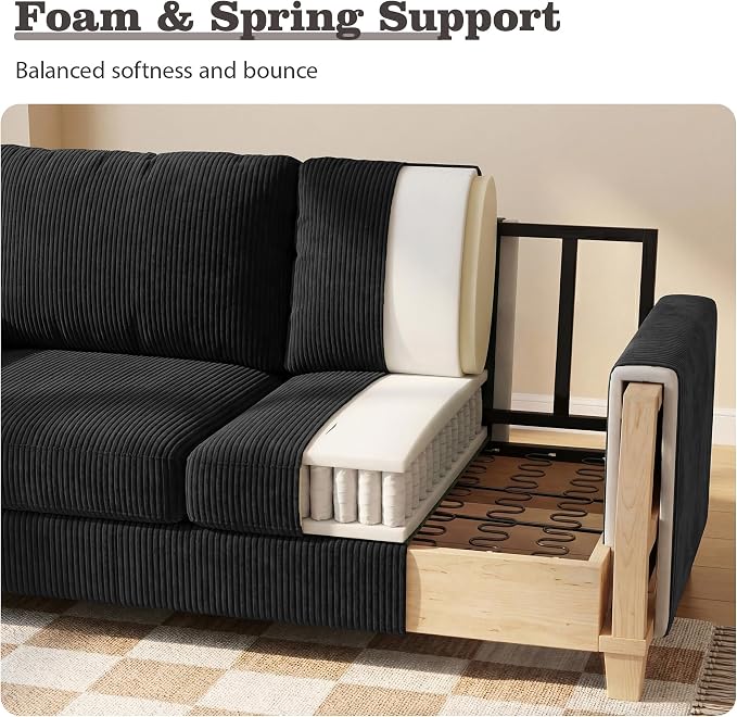 Apicizon 63" Loveseat Sofa Couch, Cloud Couch Lounge Sofa - Image 9