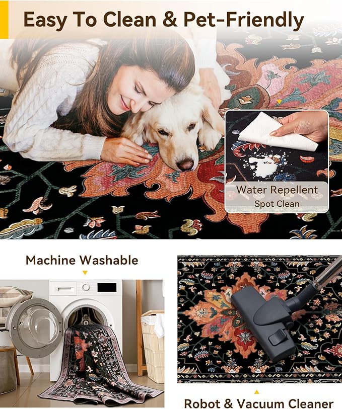 RELEANY Area Rugs 2'6"x12' Runner Rug Non Slip Washable - Image 5