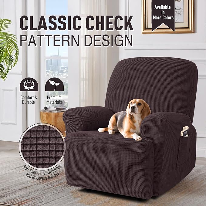 TAOCOCO Oversized Recliner Chair Covers, 1 Seater Streach Recliner Covers Soft - Image 2