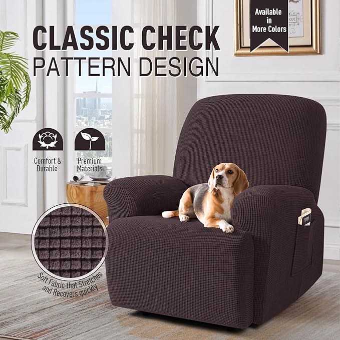 TAOCOCO Recliner Cover 4-Pieces, Recliner Stretch Sofa Slipcover, Recliner - Image 2