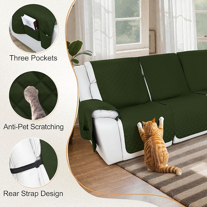 HDCAXKJ Reclining Sectional Couch Covers L Shape Recliner Sofa Middle Console - Image 4