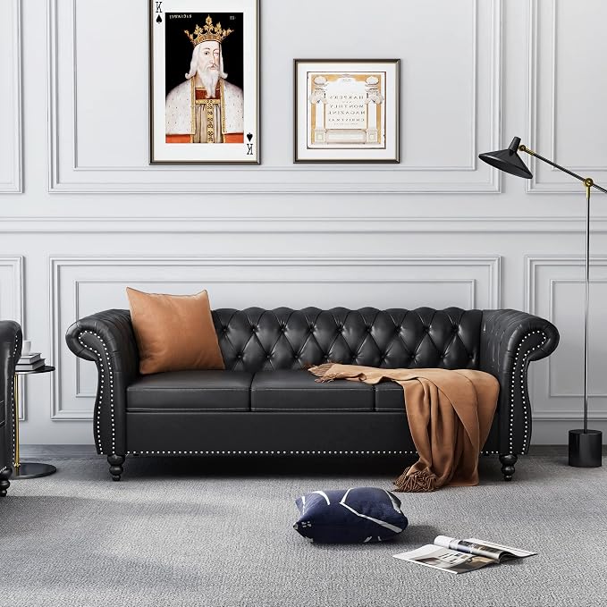 QHITTY 2 Piece Living Room Set, Sectional Chesterfield Sofa Chair Contemporary - Image 7