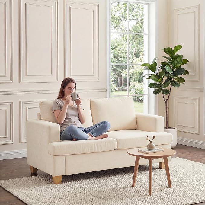 Apicizon 63" Loveseat Sofa Couch, Cloud Couch Lounge Sofa - Image 3