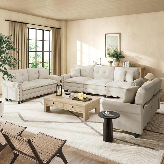 HERA'S HOUSE 3 Pieces Modular Sectional Sofa Sets, Oversized Couch Set by HERASHOUSE