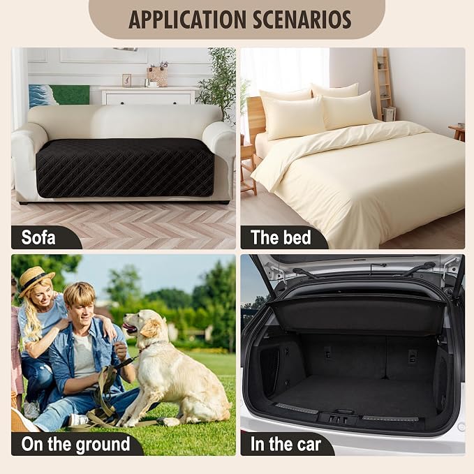 Genina Waterproof Couch Cover, Washable Anti-Slip 51 inch Loveseat Sofa Covers - Image 6