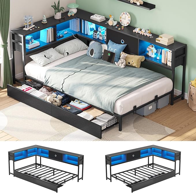 Hasuit Corner Bed Frame Twin XL by Hasuit