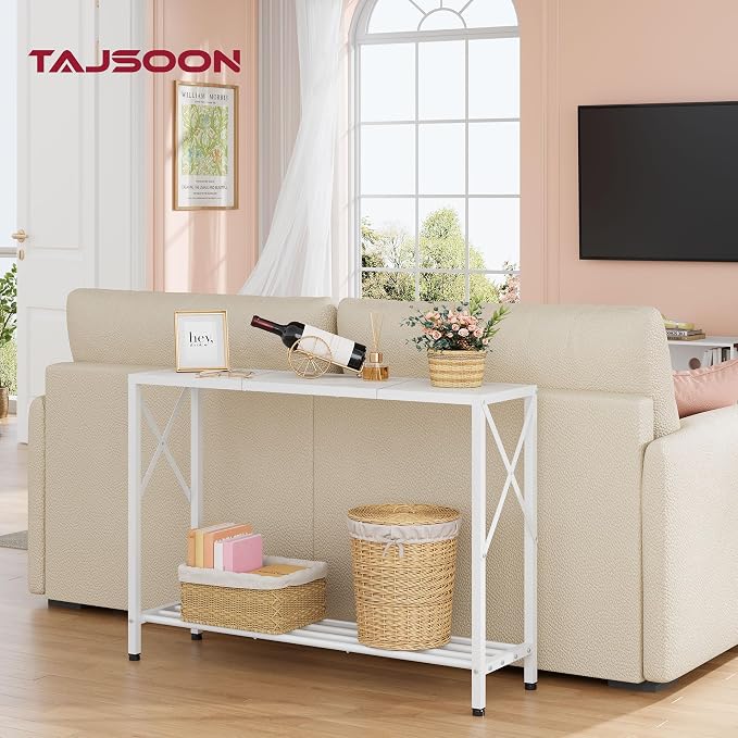 Tajsoon Console Table 41.8”, 2-Tier Entryway Table Narrow Sofa Table - Image 2