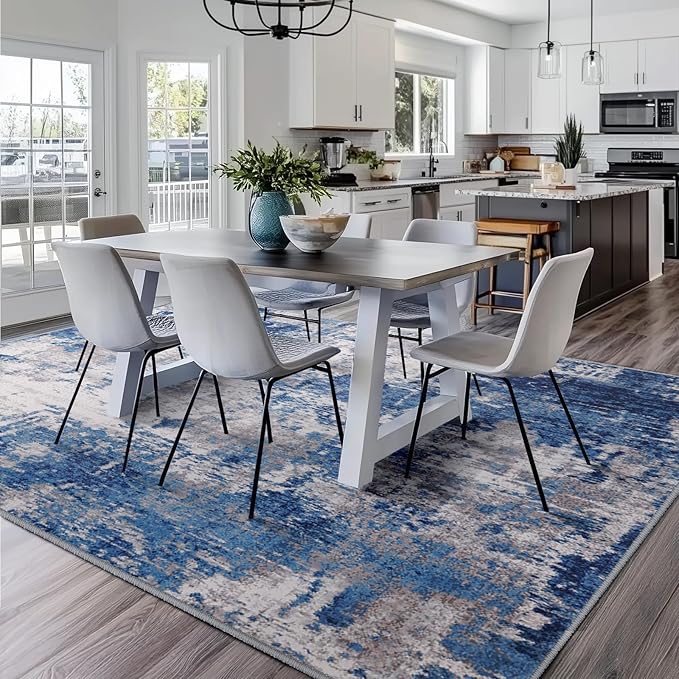 RELEANY Washable Area Rugs Square 8ft Non-Slip Modern Abstract Soft - Image 9