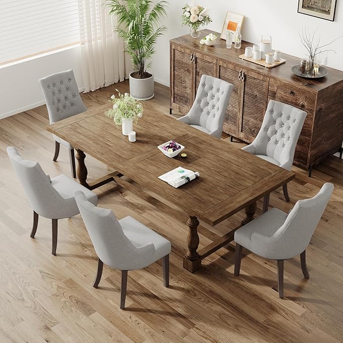 COLAMY Fabric Side Dining Chairs Set of 4, Wingback Upholstered Dining Room - Image 7