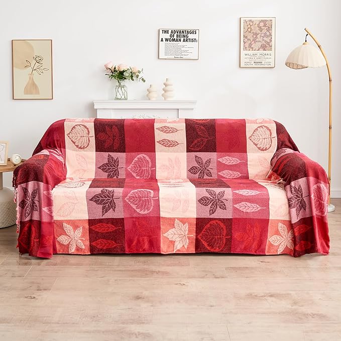 Bohemian Chenille Jacquard Tassel Throws by Unknown