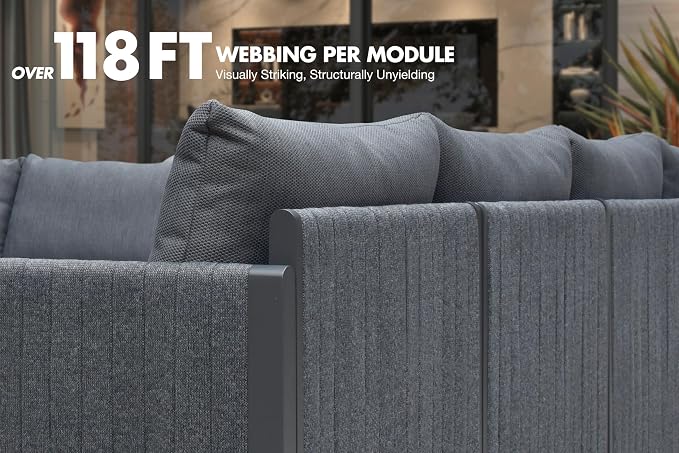 PURPLE LEAF Patio Furniture Set 8 Pieces Outdoor Conversation Sets PP Rope - Image 8