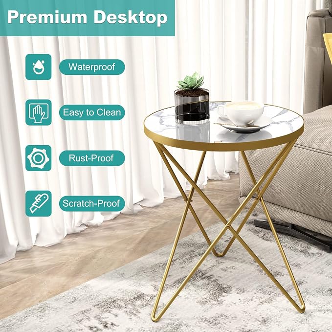 HLR Modern Round Side Table, End Table - Image 6